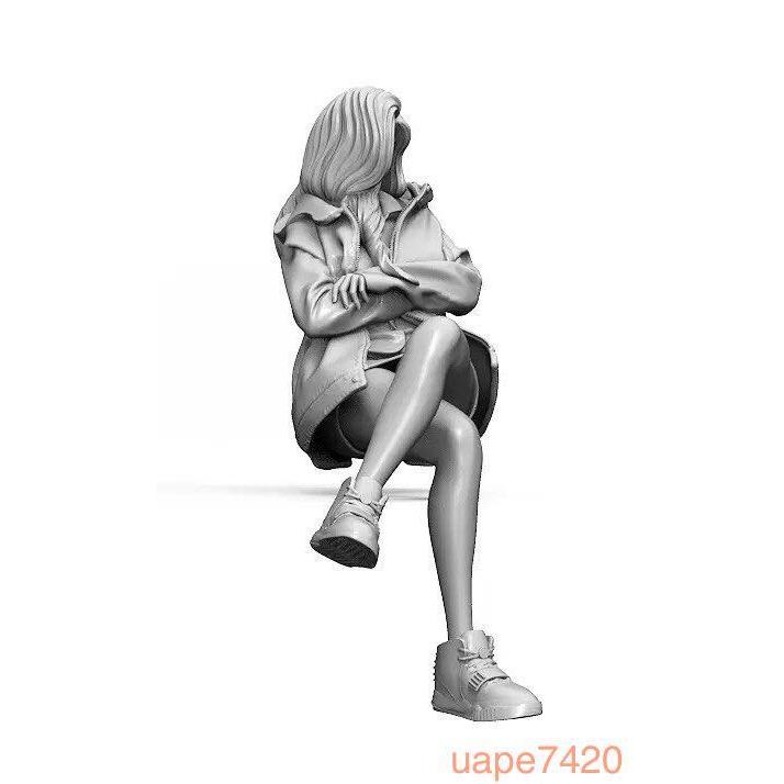 ガレージキット フィギュア 1/24スケール 足を組む女 未塗装未 ガレージキット フィギュア 1/24スケール 足を組む女 未塗装未