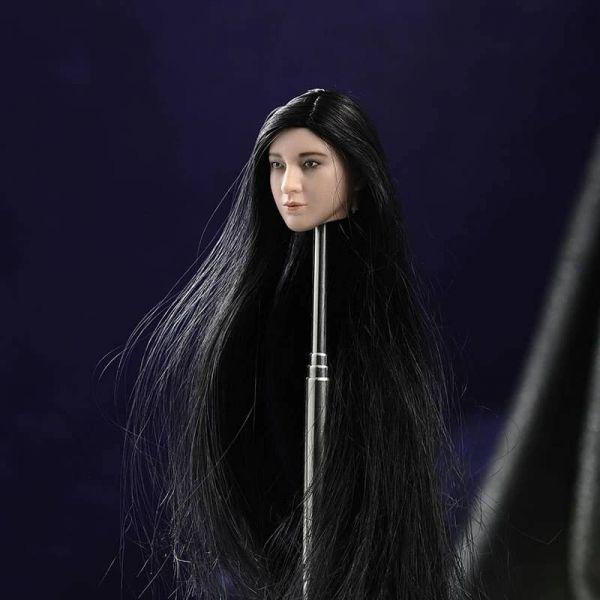 1/6 アジア系 黒髪ロングヘアー 女性フィギュア用ヘッド sdfg39816