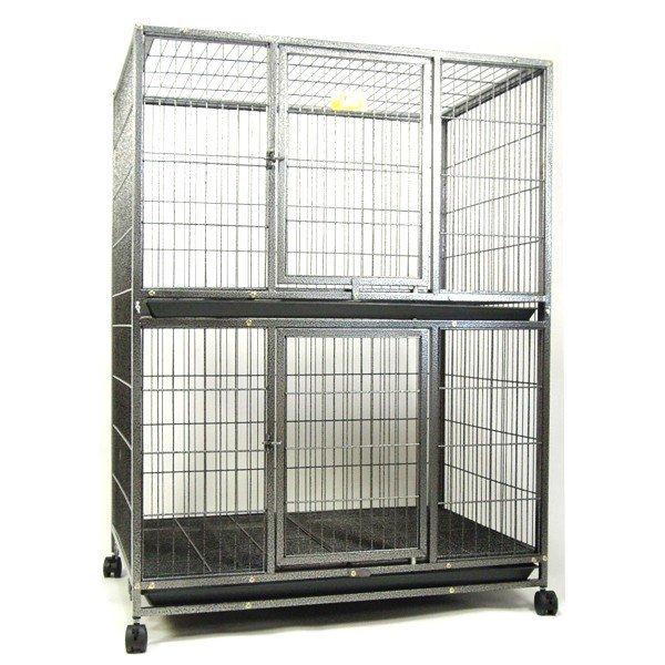 美品 犬小屋 檻 ネコ イヌ 猫 犬 ペットホテル 犬舎 ペットマンション ペットショップ 業務用 スチール製 ペットゲージ キャスター付き 大型 2段 ペットケージ 犬用品 Lalithaajewellery Net