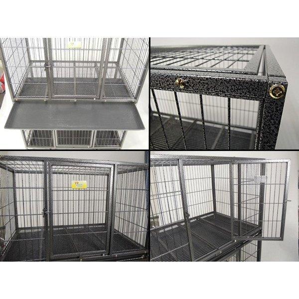 ペットケージ 2段 大型 キャスター付き ペットゲージ スチール製