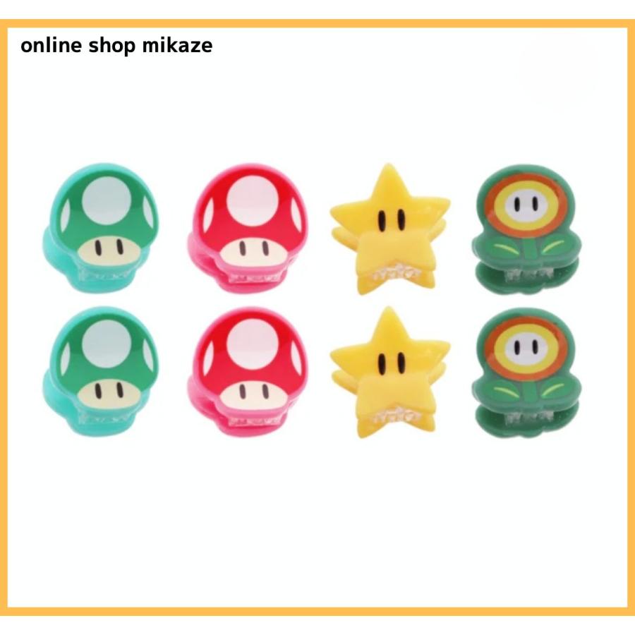 USJ 任天堂 スーパーマリオ ミニヘアクリップ 8個セット アイテム お