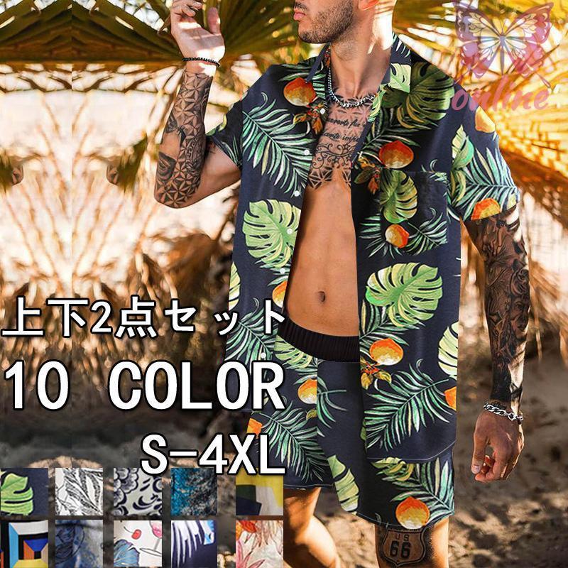 ジャージ メンズ セットアップ 上下 スウェット ハーフパンツ 花