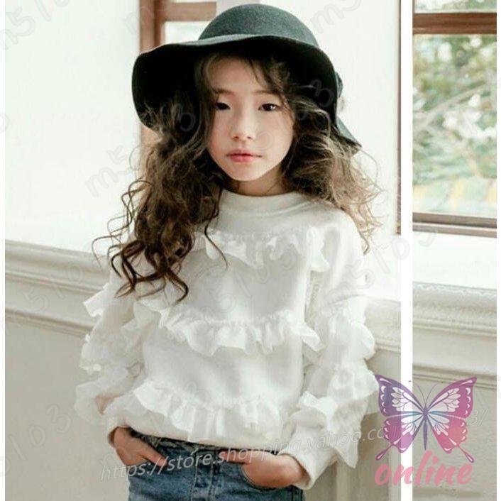 子供服 長袖 Tシャツ フリル パーカー キッズ ジュニア ガールズ 