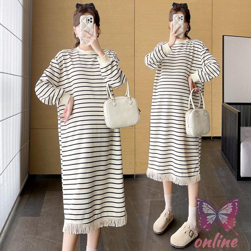 マタニティ 服 ワンピース 無地 フレアワンピース 妊婦服 長袖