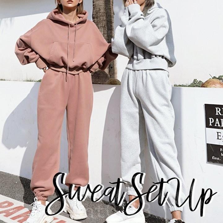スウェット上下セットアップパーカースエットパンツ2点セットジャージ