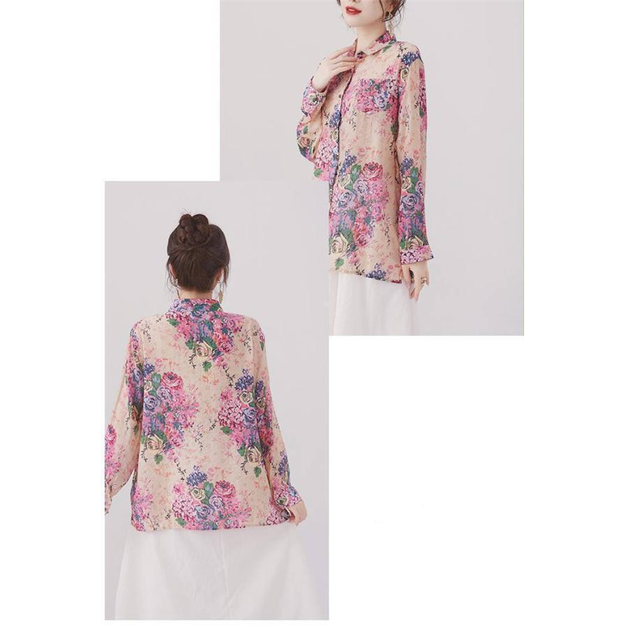 花柄 シャツ レディース 春夏 総柄 プリント シャツブラウス 花柄 シャツ レディース 春夏 総柄 プリント シャツブラウス