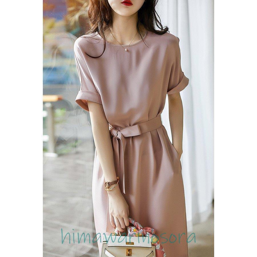 ワンピース レディース 40代 きれいめ 膝丈ワンピース 春夏新作 半袖ワンピース 無地 ひざ丈スカートオシャレ韓国風 大人 結婚式ドレス ゆったり シンプル ワンピース レディース 40代 きれいめ 膝丈ワンピース 春夏新作 半袖