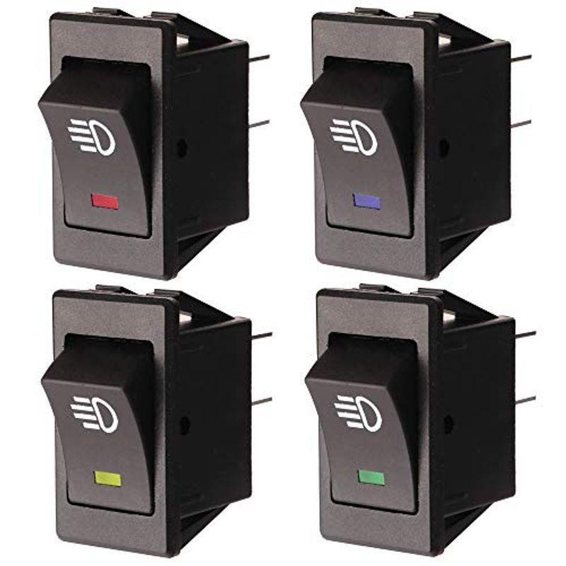 Kiligen 4個の12vdc 35a車の自動ledフォグライトロッカートグルスイッチ Drl 最大48 Offクーポン 4ピンon Offフォグライト Led