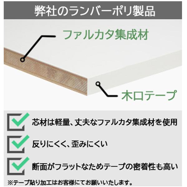 ホワイトポリランバー 枚入り WH-PL15-300-1200-1S 1面木口テープ貼り 15mm厚 300 1200mm 6Kg DIY・工具・ガーデン