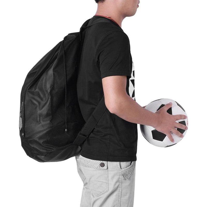 柔らかな質感のメッシュボールバッグ ボール収納袋 スポーツバッグ カード 耐摩耗 耐擦傷 携帯電話 鍵収 肩掛け ストラップ 調節可能  小さなポケット付き バレーボール用バッグ