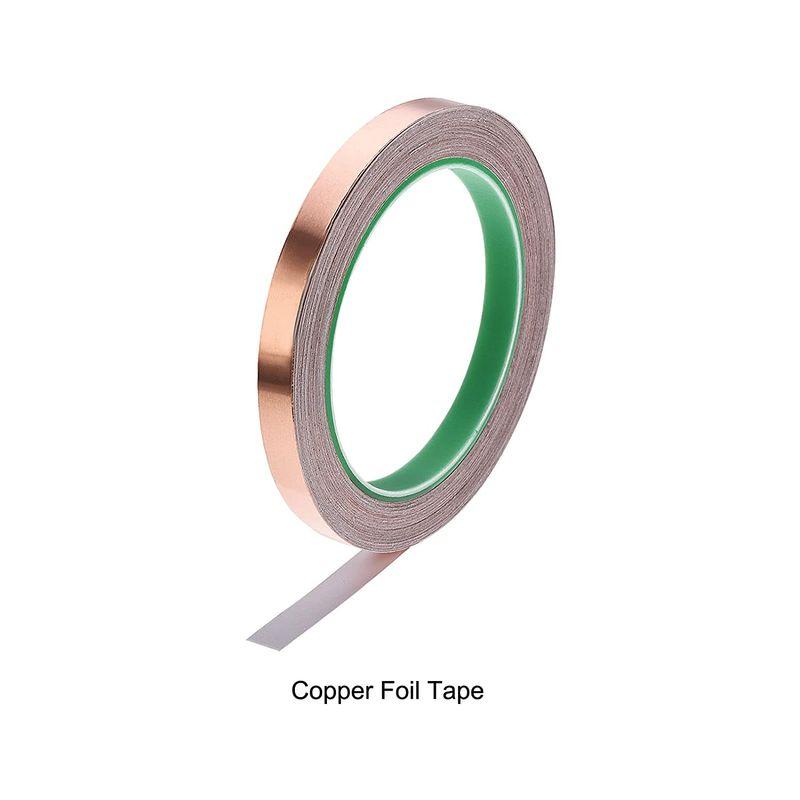 Rebower 銅箔テープ 導電性接着剤 両面 EMIシールド ステンドグラス 紙回路 接地用 10 mm 20 M 2ロール