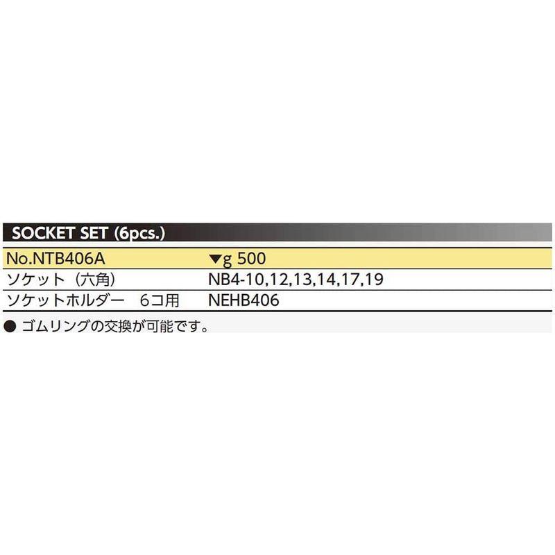 京都機械工具(KTC)　ネプロス　ソケットセット　差込角:12.7mm　6個組　NTB406A　1セット
