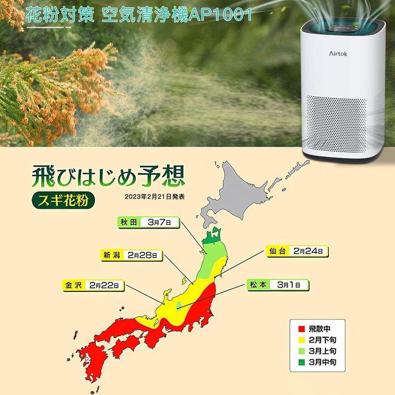 超お買い得！】 AIRTOK 空気清浄機 花粉対策 30畳 5重除菌 集じん空気