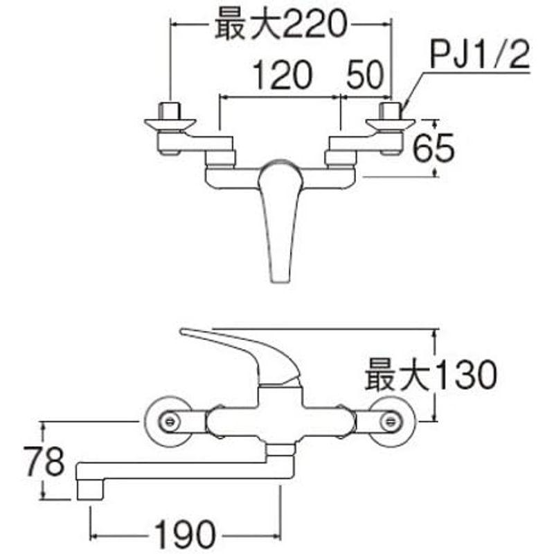 SANEI　キッチン用混合栓　シングル混合栓　呼び13　K170