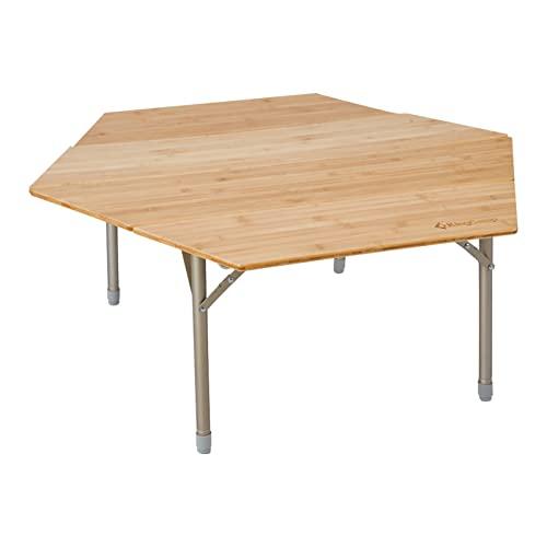 KingCamp 竹天板テーブル 六角 折り畳み アウトドア テーブル 直径