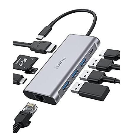 最も優遇 Hub, C USB HOYOKI t C USB Ethernet, with Adapter Multiport Hub C USB 1 in 9 USBハブ