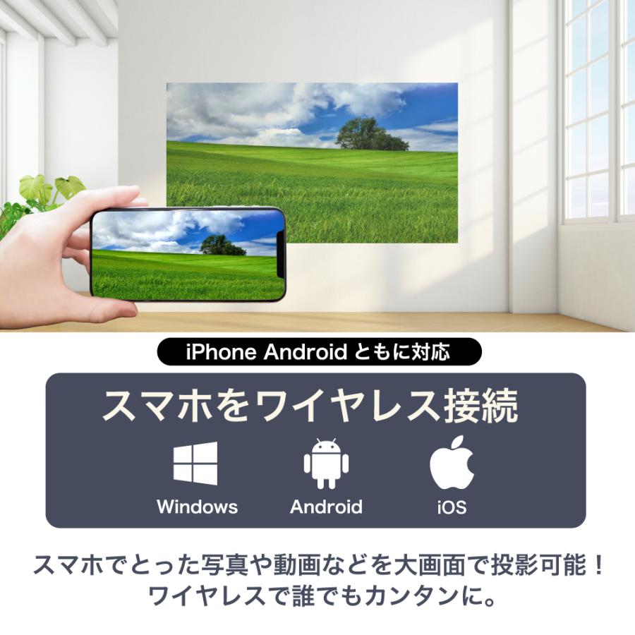 プロジェクター 小型 家庭用 Android TV搭載 350ANSI 50インチ対応
