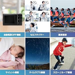 【4K動画対応×16倍ズーム】FaCLOSS 軽量デジタルカメラ コンパクト 約99g 2.4インチ液晶 Type-C充電 プレゼント向け |  | 09