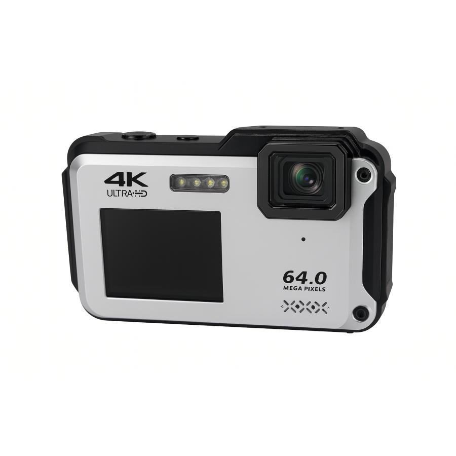 IP68防水・CALS対応】FaCLOSS 4K防水デジタルカメラ FC-64WDC シルバー 