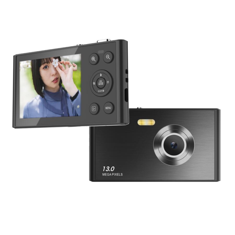 スリムデジタルカメラ 1300万画素 5K動画対応 16倍ズーム 2.8インチIPS