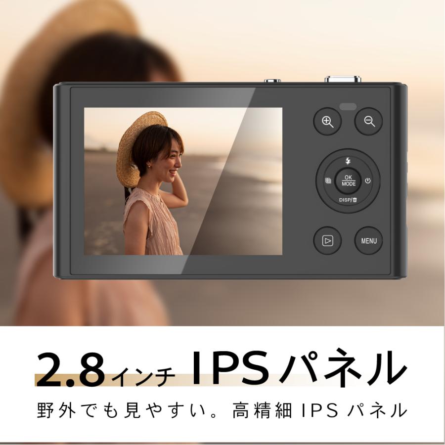 スリムデジタルカメラ 1300万画素 5K動画対応 16倍ズーム 2.8インチIPS