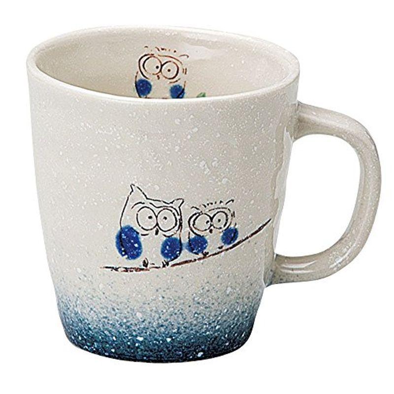 宗峰窯 マグカップ 吹ふくろう 青 F8 3 8 8cm 280cc 757 11 463