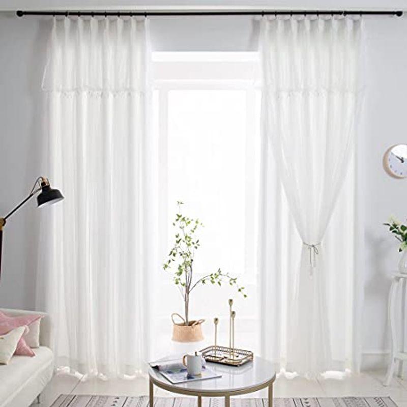 姫系 カーテン 遮光 カーテン おしゃれ フリルカーテン 遮光率90 可愛い 二重カーテンレース 一体型 遮光 出窓用 掃き出し窓 遮光率90 女子 腰窓 子供部屋 オンラインストアcarrera 公式 通販の