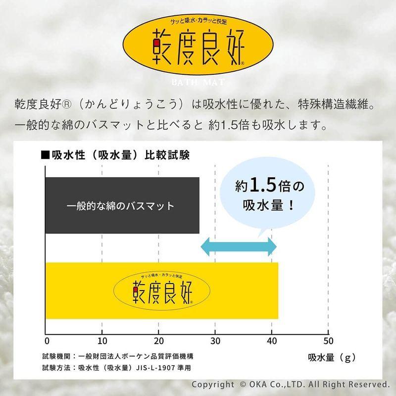 初回限定 オカ Oka 乾度良好 かんどりょうこう バスマット ミネット 約40cm 55cm グレー 吸水 速乾 足拭きマット 抗菌 防臭 滑り止 Cisama Sc Gov Br