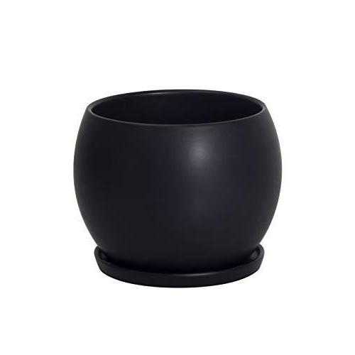 激安ブランド 鉢 6号 受け皿付き 丸 おしゃれ 陶器鉢 植木鉢 Ekirlin プランター 15cm 黒 インテリア 部屋 室内 北欧 穴付き 観葉植物 鉢植え 植木鉢 Www We Job Com
