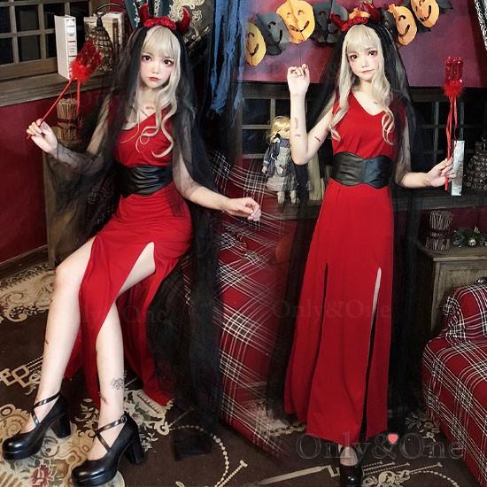 悪魔 コスプレ デビルコスプレ ハロウィン ドレス セクシー小悪魔ドレス スリット K コスプレ通販セクシー衣装only One 通販 Yahoo ショッピング