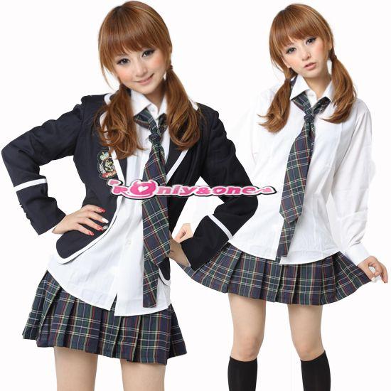 ブレザー制服コスプレ コスチューム セーラー服 女子高生 グリーンチェック Srf Purrworld Com