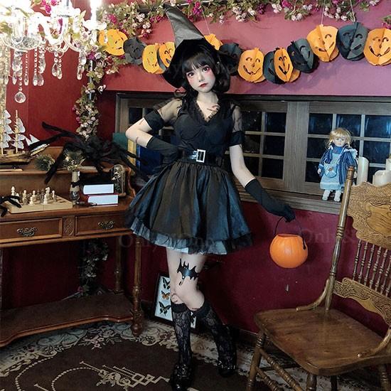 ハロウィン 魔女コスプレ キュートワンピース オールブラック K122 コスプレ通販セクシー衣装only One 通販 Yahoo ショッピング