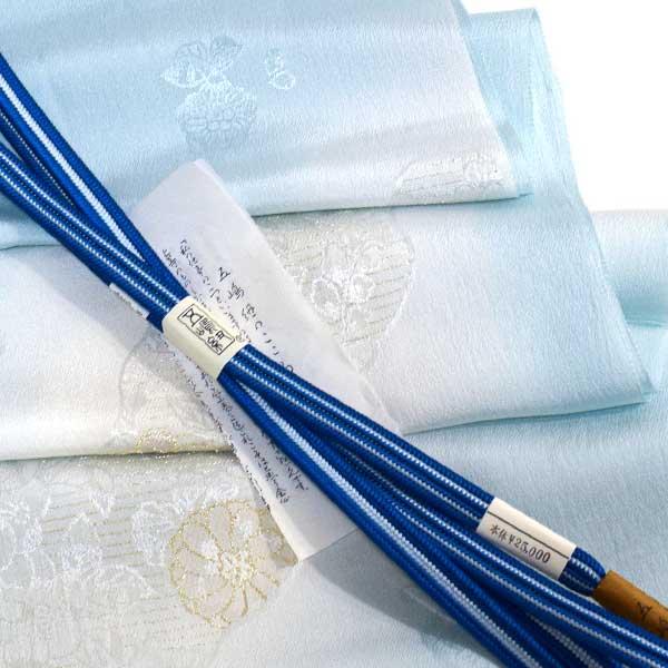 九寸 名古屋帯 仕立上り 五嶋紐帯締め帯揚げ 3点セット ONLY 2378-3 