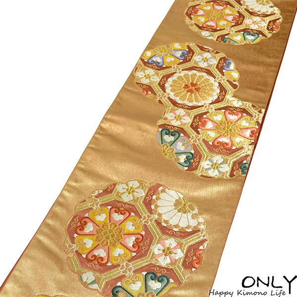 洛北苑 謹製 西陣 正絹 高級 袋帯 振袖 菊菱紋 花 新品 未使用 お正月  