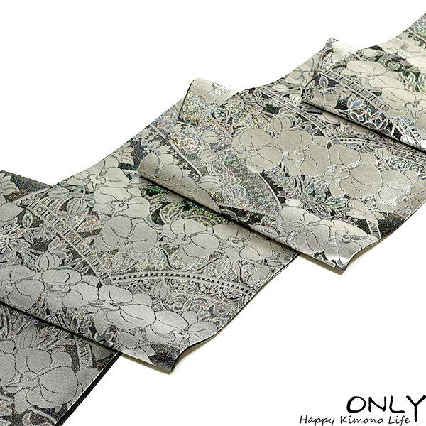 新入荷 fu-1458 仕立上がり 西陣織 正絹 袋帯 新品 プラチナ tdh