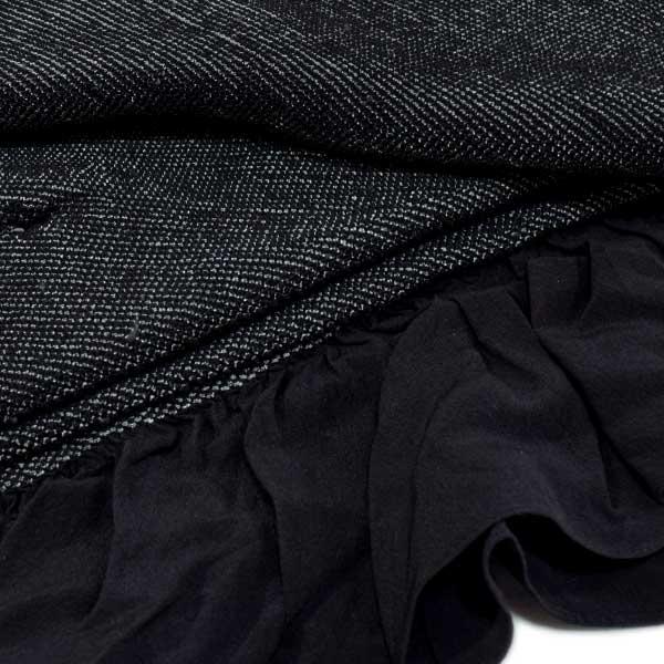 兵児帯 変り織 極細絞り 男物 メンズ 正絹 浴衣 着物 新品 黒色 ONLY
