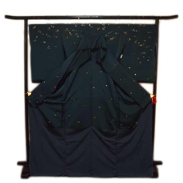 訪問着 仮絵羽 未仕立て品 正絹 ちりめん生地 京友禅 ONLY ki-051  