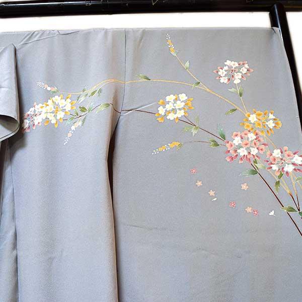 訪問着 仮絵羽 未仕立て品 正絹 ちりめん生地 京友禅 ONLY ki-045 