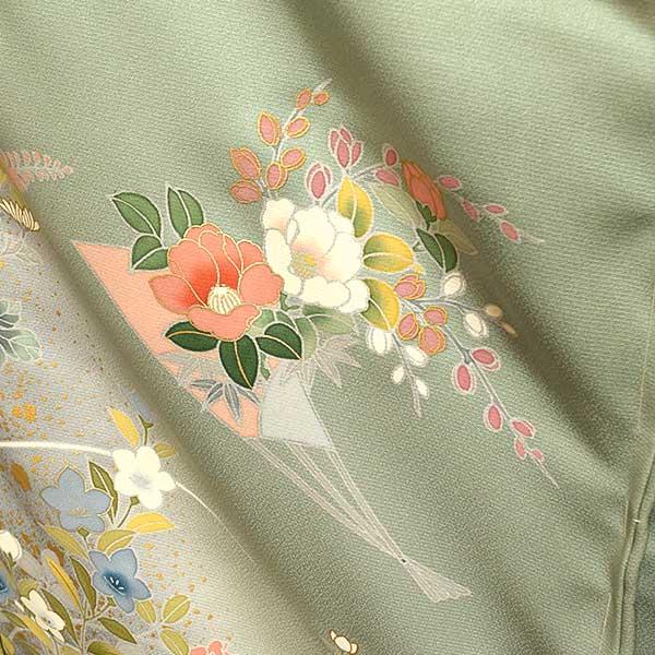 訪問着 仮絵羽 未仕立て品 正絹 ちりめん生地 京友禅 ONLY ki