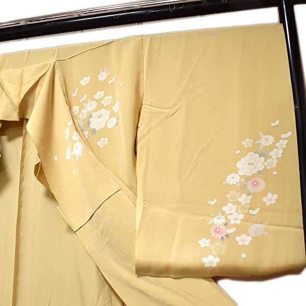訪問着 仮絵羽 未仕立て品 正絹 ちりめん生地 京友禅 ONLY ki-048 