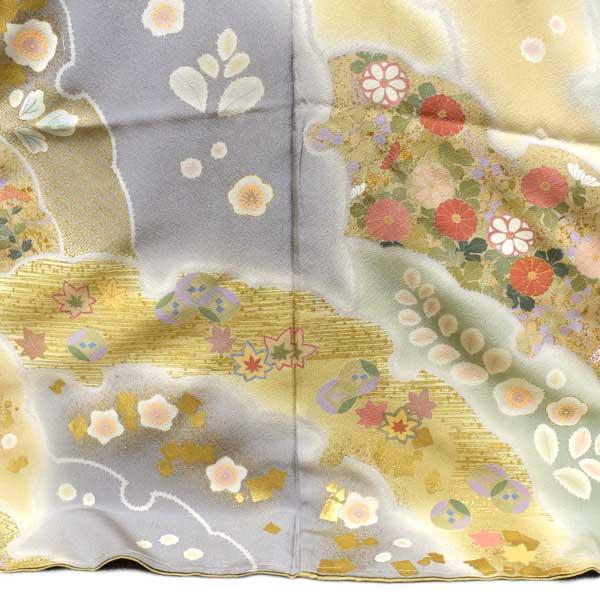 Ki- 51 訪問着 仮絵羽 未仕立て品 正絹 ちりめん生地 京友禅 訪問着 仮絵羽 未仕立て品 正絹 ちりめん生地 京友禅 ONLY ki-051