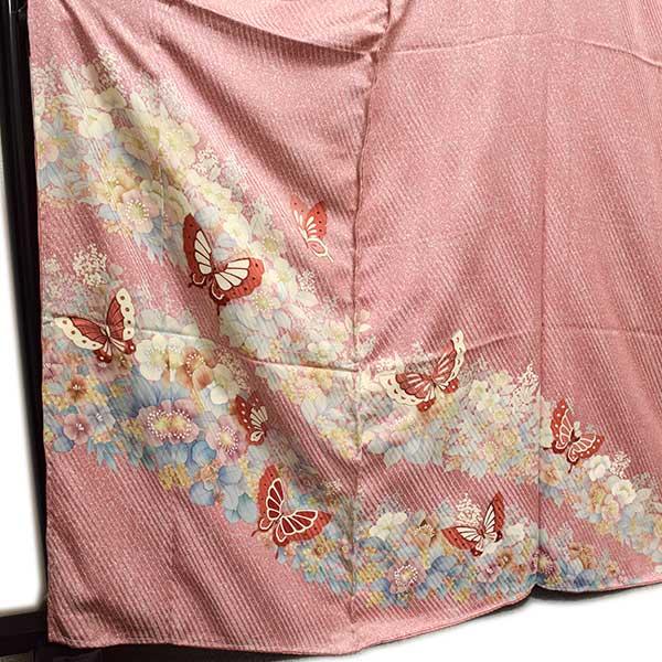 訪問着 仮絵羽 未仕立て品 正絹 ちりめん生地 京友禅 ONLY ki-056