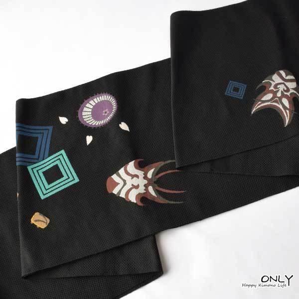 仕立て上がり 京都西陣織 正絹 九寸 名古屋帯 お洒落 歌舞伎 新作 新品