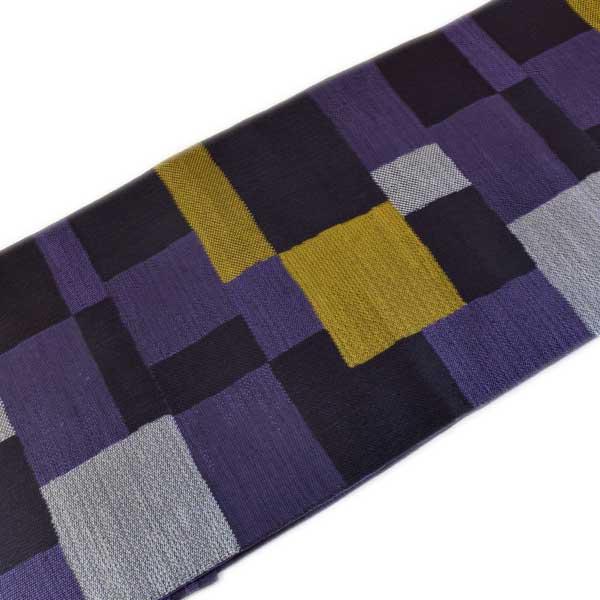 仕立て上り 八寸 名古屋帯 正絹100% 新作 新品 藍色系 かがり仕立て  