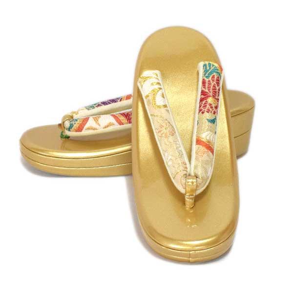 合皮草履 鼻緒 正絹 西陣織 帯地 使用 新品 24cm ONLY zo-115 : 和装 