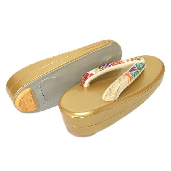 合皮草履 鼻緒 正絹 西陣織 帯地 使用 新品 24cm ONLY zo-115 : 和装 