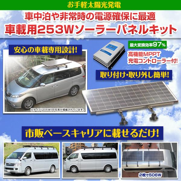 大型商品】車載用 253W ソーラーパネルキット 大型商品】車載用 253W ソーラーパネルキット