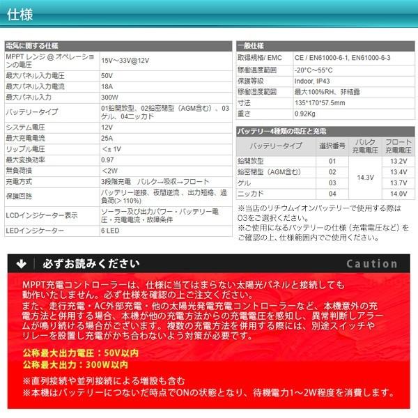 MPPT充電コントローラー 25A(レビュー投稿お願い価格) : オンリー
