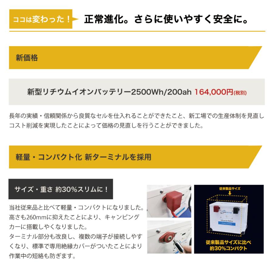オンリースタイル リチウムイオンバッテリー2500Wh/200Ah【2022年モデル】（型式：OS-GSP200AH12V ） :shachu ...