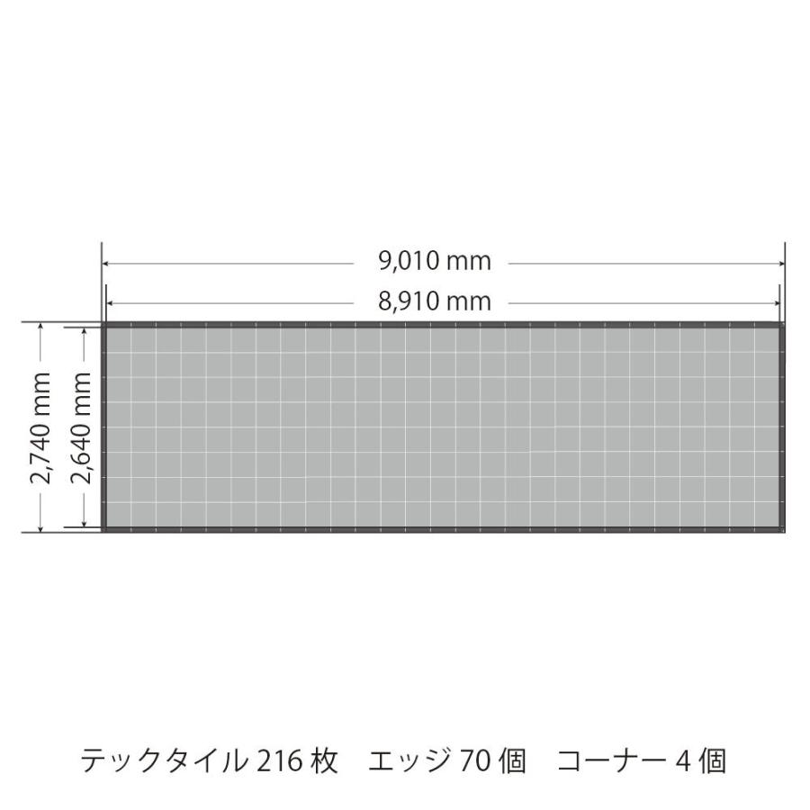 TECTile（テックタイル）【展示会サイズ】3小間セット 9,010mm×2,740mm（タイル216枚・エッジ70個・コーナー4個）（フロアマット パンチカーペット 防炎 床材）の画像